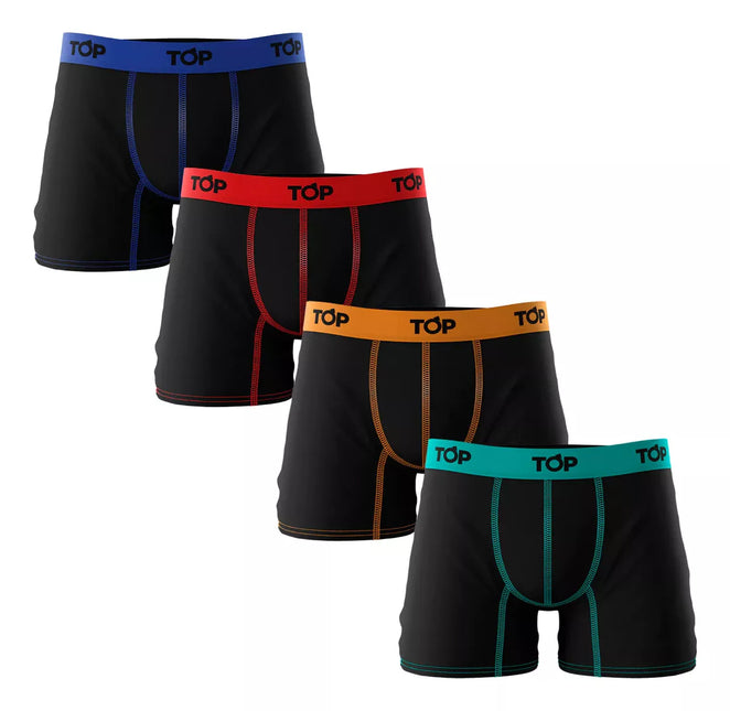 PACK TOP 4 BOXER MEDIO ALGODÓN BASIC