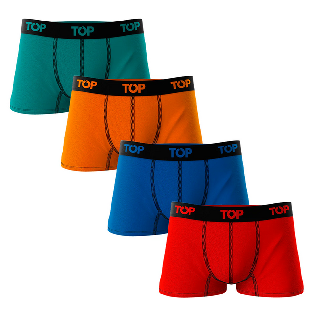 PACK 4 BOXER TOP CORTO ALGODÓN BASIC