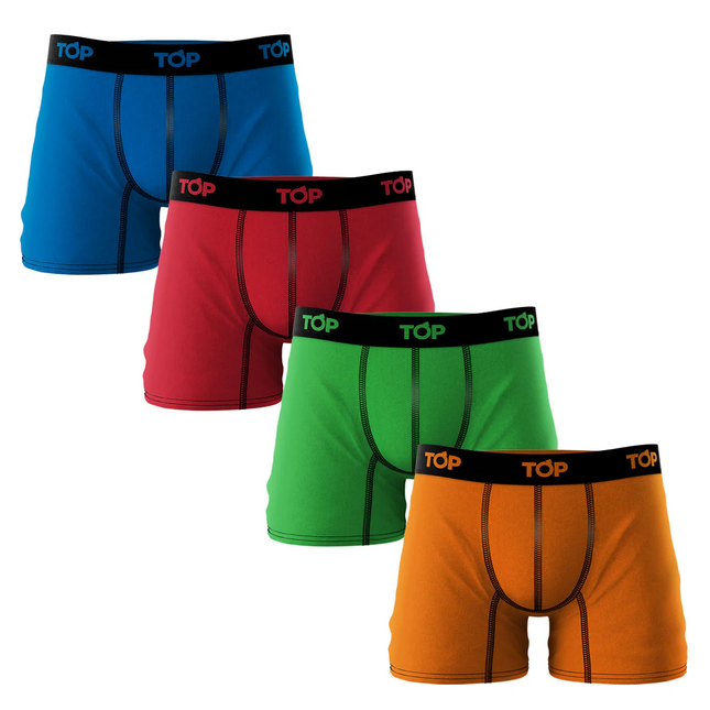 PACK TOP 4 BOXER MEDIO ALGODÓN BASIC
