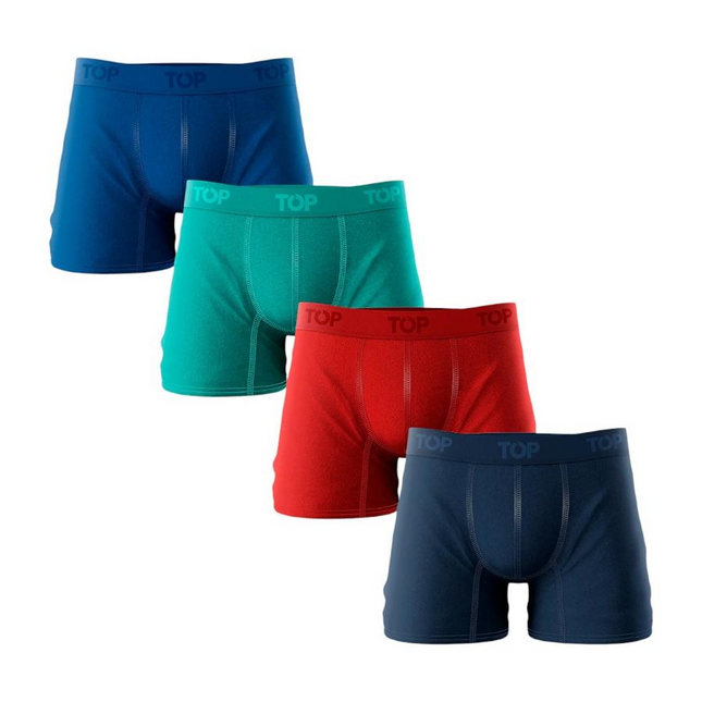 PACK TOP 4 BOXER MEDIO ALGODÓN BASIC