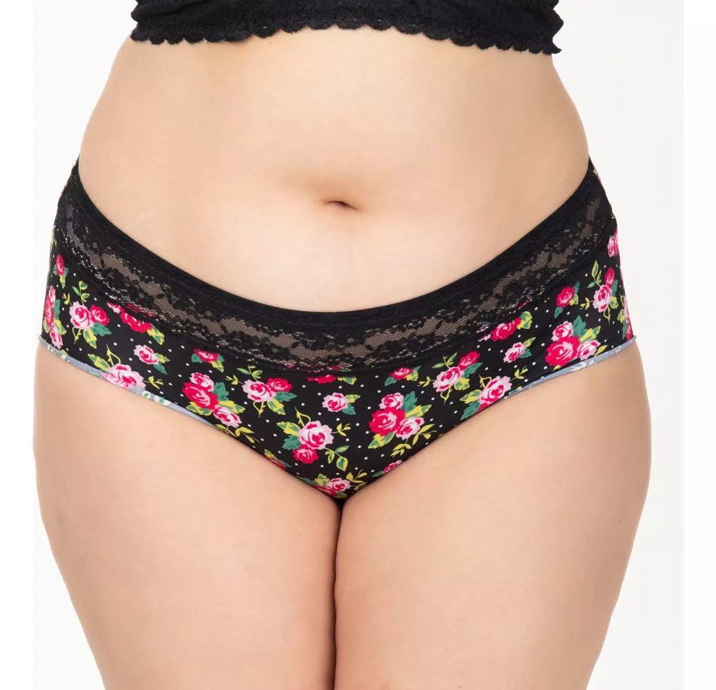 CALZ N LADY GENNY MICROFIBRA Y ENCAJE