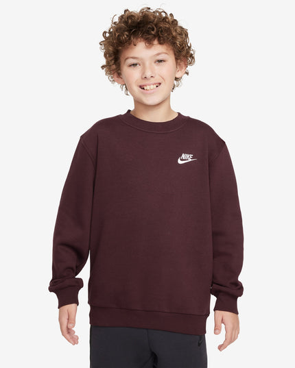 POLERON NIKE NSW CLUB FLC CREW LS LBR NIÑO