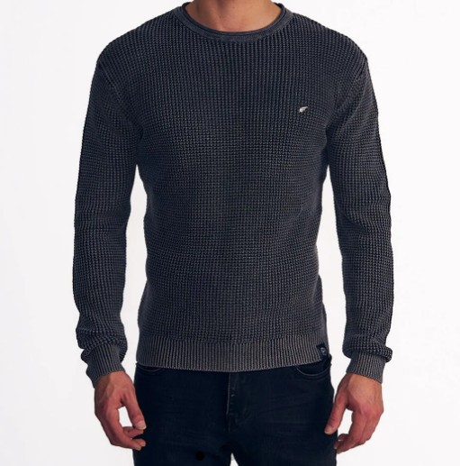 SWEATER ELLUS CREW NECK WAFFLE STONE WASH
