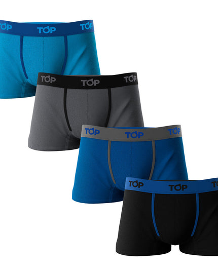 Accesorio TOP pack top 4 boxer corto algodón basic en color azul