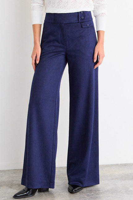 Pantalón IO Pantalon Io Liso en color azul marino.