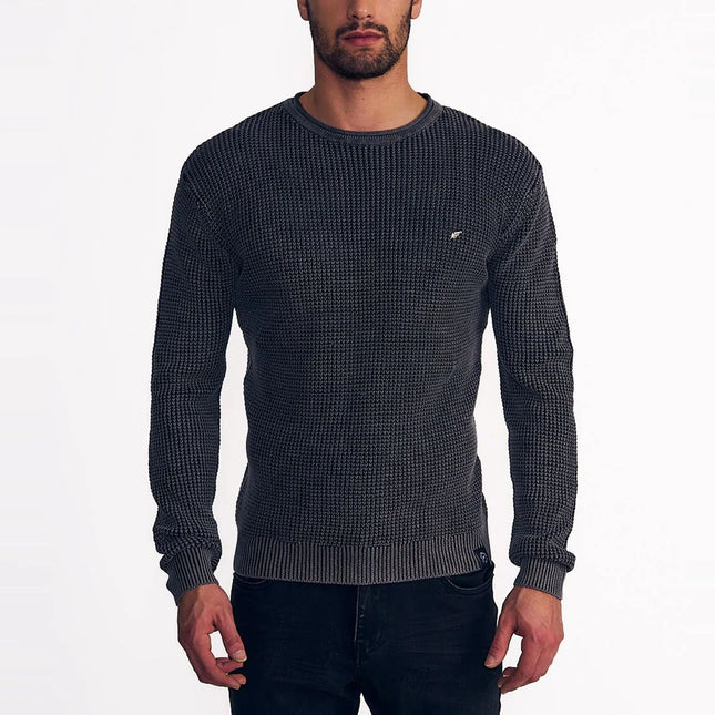 SWEATER ELLUS CREW NECK WAFFLE STONE WASH