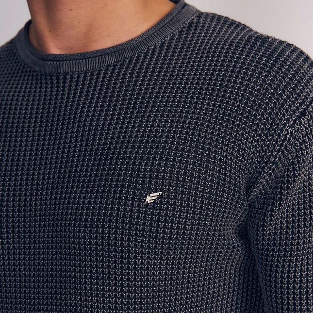 SWEATER ELLUS CREW NECK WAFFLE STONE WASH