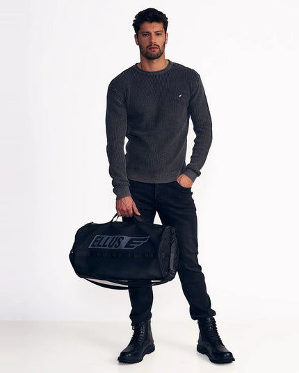 SWEATER ELLUS CREW NECK WAFFLE STONE WASH - MAWI