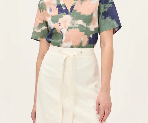 BLUSA MA GRIFFE LINO ESTAMPADA – MAWI