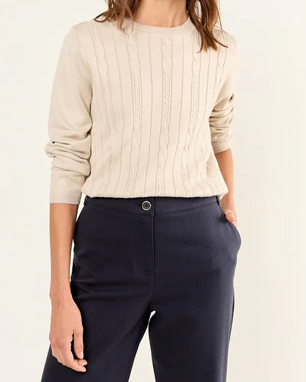 Prenda MA GRIFFE Sweater Ma Griffe Liso en color beige.