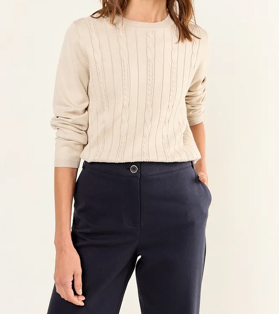 Prenda MA GRIFFE Sweater Ma Griffe Liso en color beige.