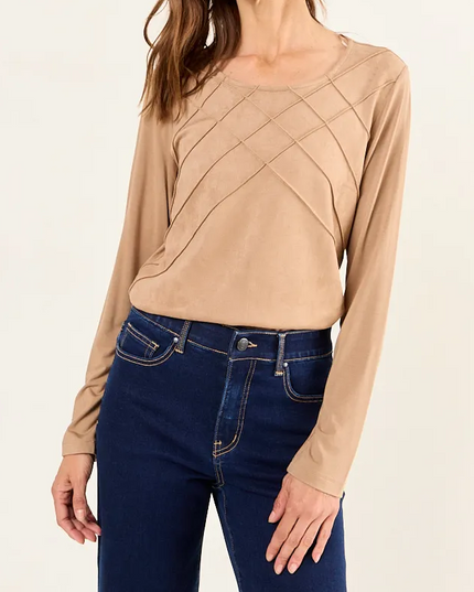 Polera MA GRIFFE Polera Ma Griffe Lisa en color café.