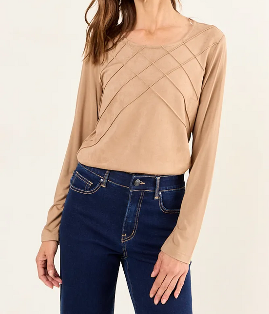 Polera MA GRIFFE Polera Ma Griffe Lisa en color café.