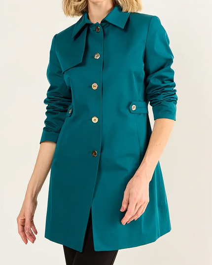 Prenda MA GRIFFE Trench Ma Griffe Liso en color verde musgo.