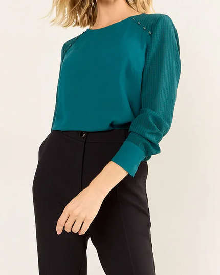 Blusa Ma Griffe Lisa Ma Griffe en color verde musg
