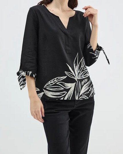 BLUSA MA GRIFFE LINO ESTAMPADA