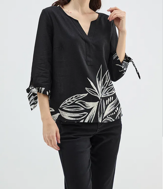 BLUSA MA GRIFFE LINO ESTAMPADA