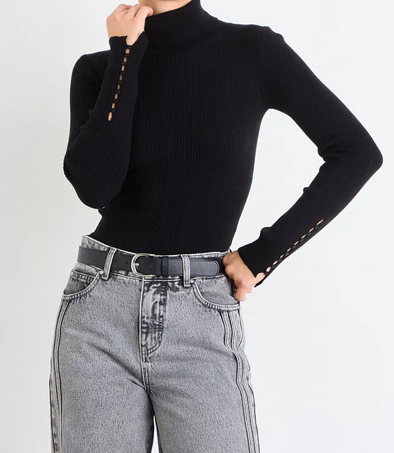 BEATLE IO TEJIDO BASICO RIB IO en color negro.