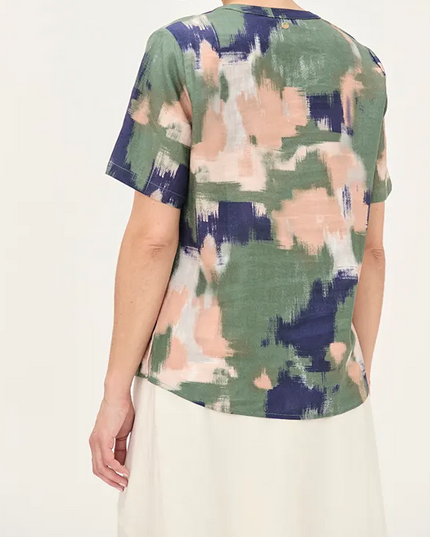 BLUSA MA GRIFFE LINO ESTAMPADA