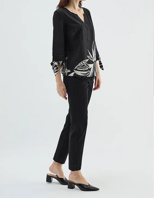 BLUSA MA GRIFFE LINO ESTAMPADA