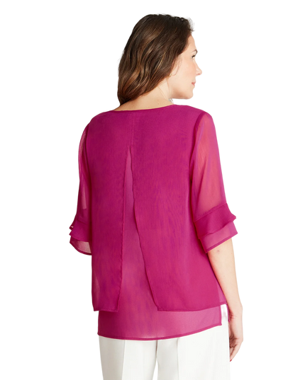 BLUSA LORENZO DI PONTI MANGA 3/4 CON VUELOS
