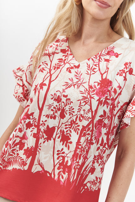 BLUSA GIVE V ESTAMPADA M/C,AMMARRA ESPALDA - MAWI