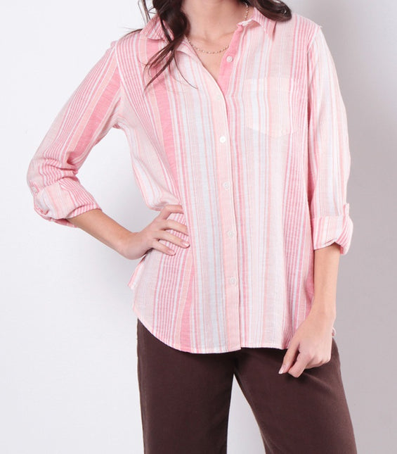 Blusa Wados M/L List en color coral