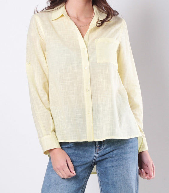 Blusa Wados M/L Solid en color amarillo