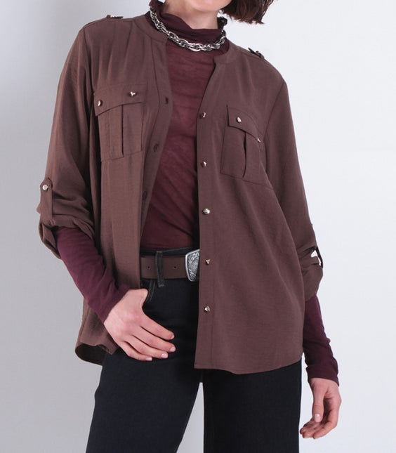 Blusa Wados M/L Solid en color café