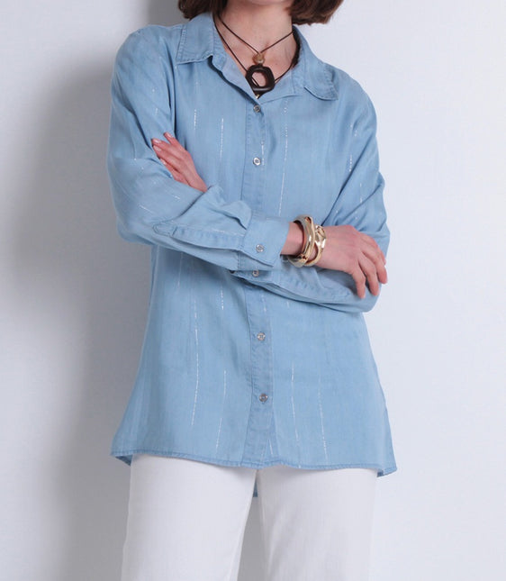 Blusa Wados M/L Tencel en color celeste