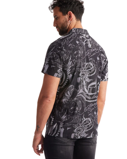 CAMISA J.J.O ED HARDY FULL PRINT