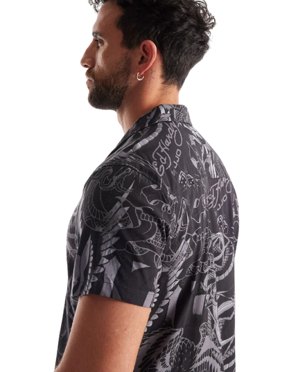 CAMISA J.J.O ED HARDY FULL PRINT