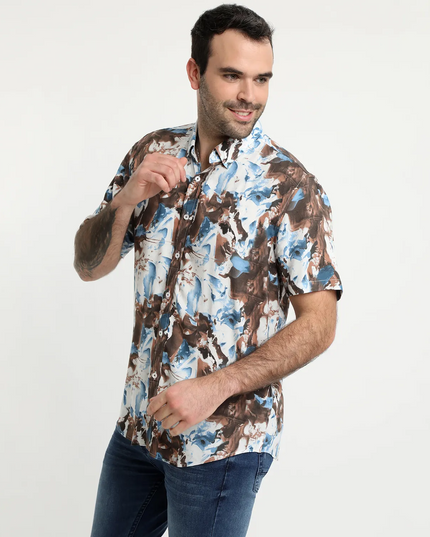 CAMISA POTROS GUAYABERA ABSTRACTA