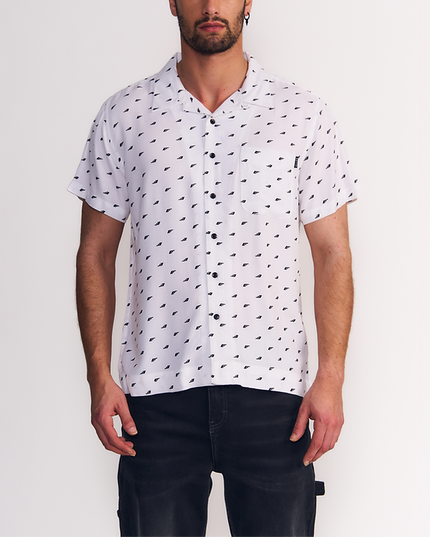 CAMISA ELLUS GUAYABERA SARGA MINI PRINT