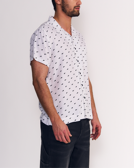 CAMISA ELLUS GUAYABERA SARGA MINI PRINT