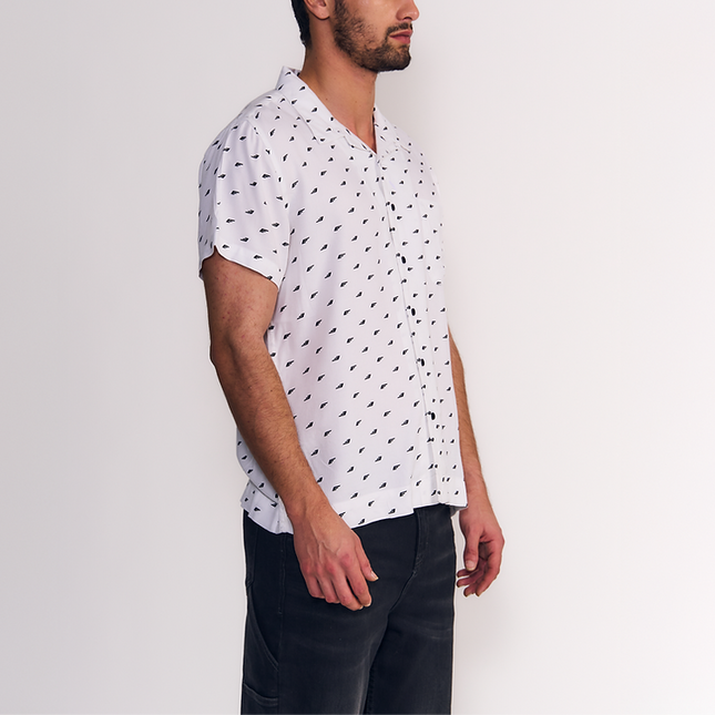 CAMISA ELLUS GUAYABERA SARGA MINI PRINT