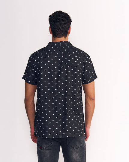 CAMISA ELLUS GUAYABERA SARGA MINI PRINT