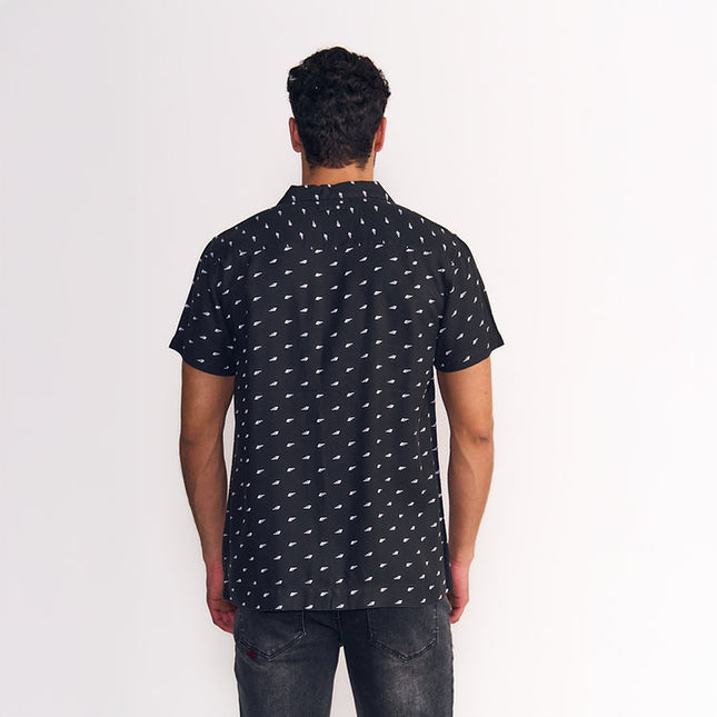 CAMISA ELLUS GUAYABERA SARGA MINI PRINT
