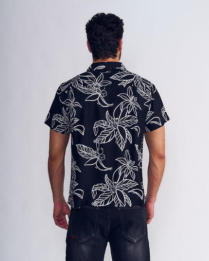 CAMISA ELLUS SURF GUAYABERA SARGA FLORES