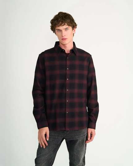 CAMISA ELLUS FLANEL CUADRO DIFUSO ELLUS en color morado