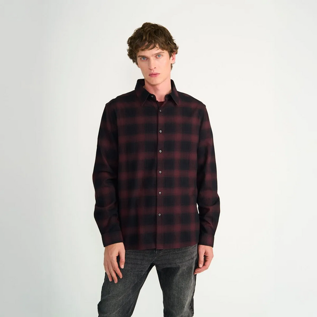 CAMISA ELLUS FLANEL CUADRO DIFUSO ELLUS en color morado