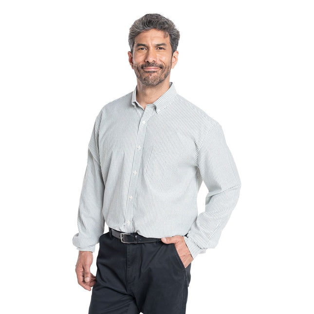 Camisa Kotting Listada Oxford KOTTING en color verd oscur.