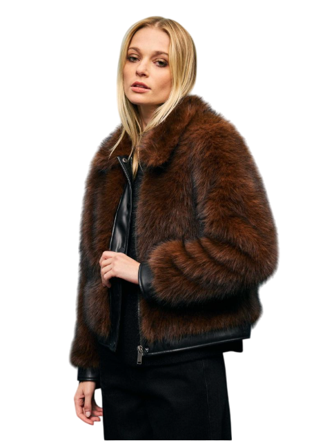 CHAQUETA FOSTER PELUDA CROP