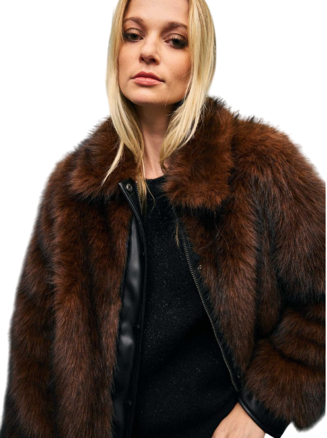 CHAQUETA FOSTER PELUDA CROP