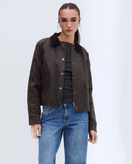 CHAQUETA FOSTER ENCERADA CROP - MAWI