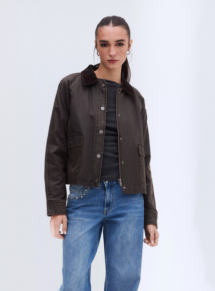 CHAQUETA FOSTER ENCERADA CROP - MAWI
