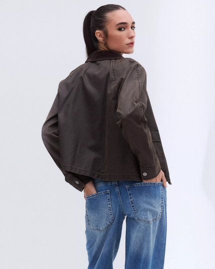CHAQUETA FOSTER ENCERADA CROP - MAWI