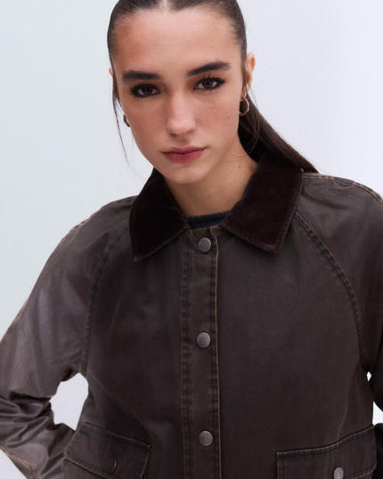 CHAQUETA FOSTER ENCERADA CROP - MAWI