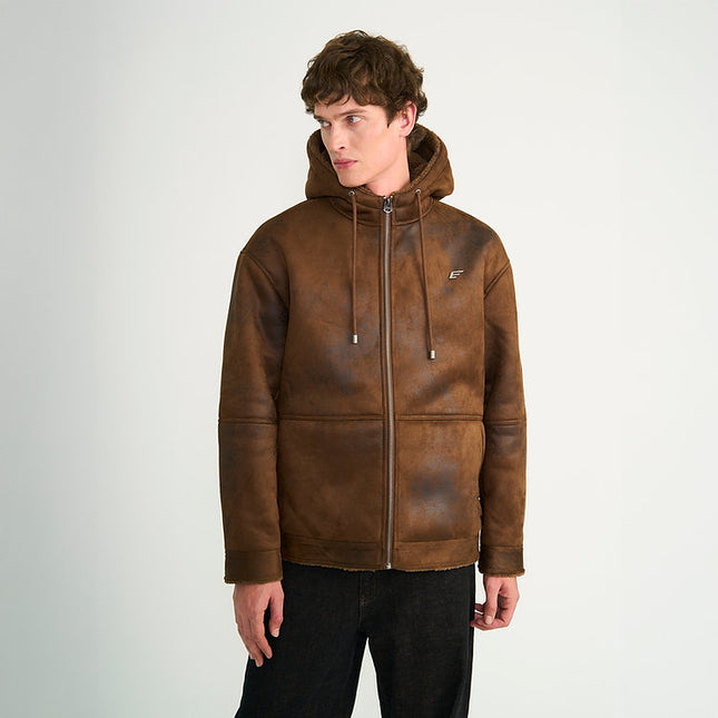 Prenda ELLUS Chaqueta Ellus Bonded Capucha en color café.