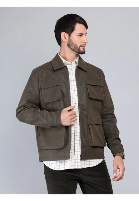 Prenda Arrow Chaqueta Arrow Cuero Sintetico Regular en color cafe
